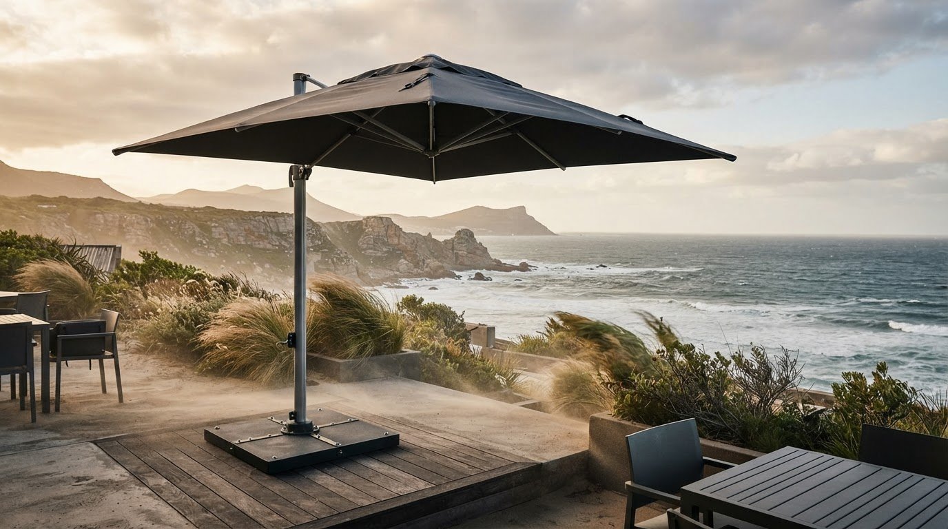 Commercial Parasol Wind Stability Guide 2026