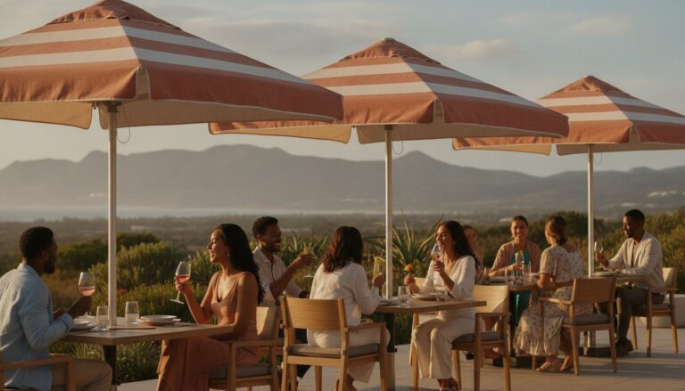 Patterned Restaurant Parasols: Professional Design Guide